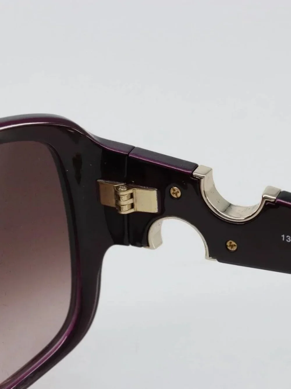 Salvatore Ferragamo Gancini Sunglasses plastic Purple Auth 180951M